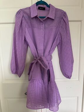 fab'rik Lavender Eyelet Button-Front Shirt